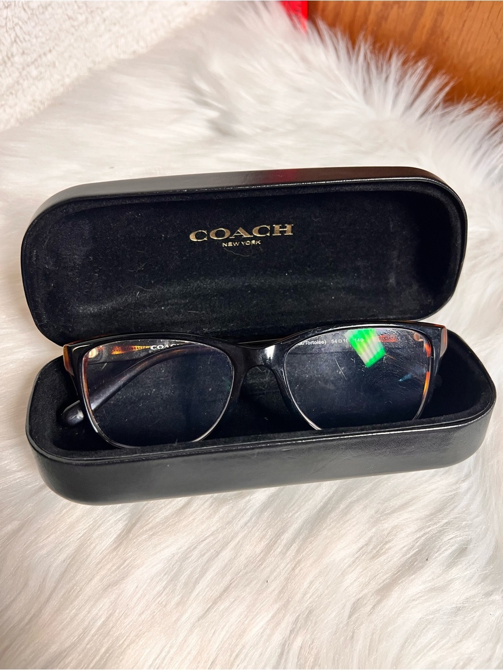 Coach Black and Tortoiseshell Eyeglasses with Case